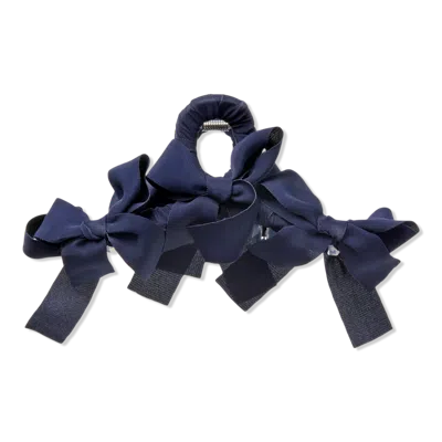 Scünci Navy Blue Bow Claw Clip