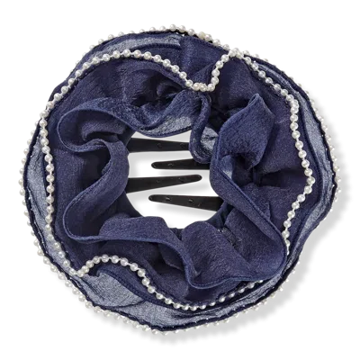 Scünci Primp Pop Clip Navy With Faux Pearls