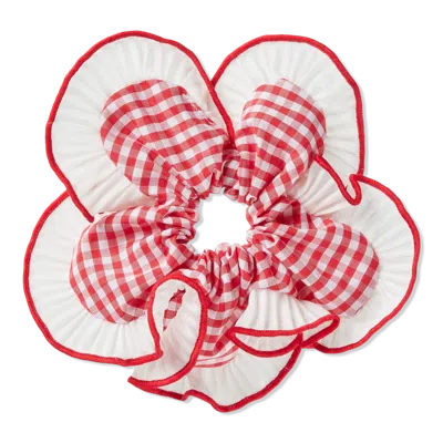 Scünci Summer Social Floral Gingham Scrunchie