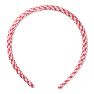 Scünci Summer Social Gingham Headband - Red And White