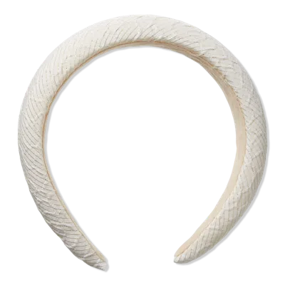 Scünci White Jacquard Headband