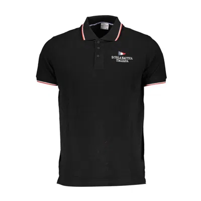 Scuola Nautica Black Cotton Polo Shirt