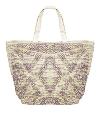 Sd Basics Fabric Tote Bag Off White/purple