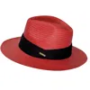 Sd Basics Panama Hat Red With Black Band