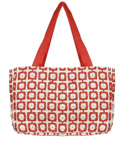Sd Basics Red Multi Tote Beach Bag