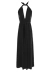 Sdress Women's Black / Pink / Purple Lucy Halterneck Dress With Sashes In Black/pink/purple