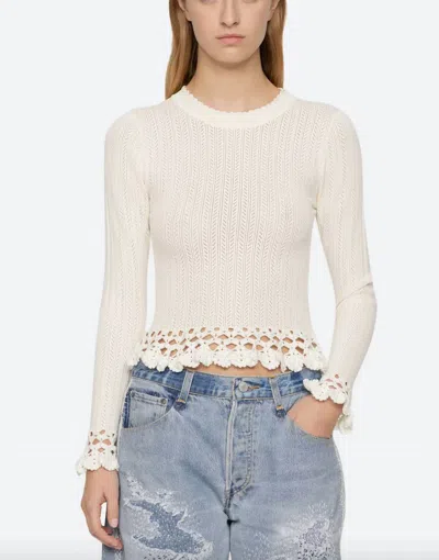 Sea Abbie Knit Long Sleeve Top In Cream In Neutral