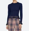 Sea Abbie Knit Longsleeve Top In Navy In Blue