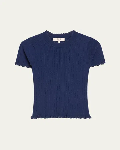 Sea Abbie Knit Short-sleeve Tee In Navy