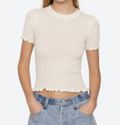 Sea Abbie Knit Short Sleeve Top In Cream In White