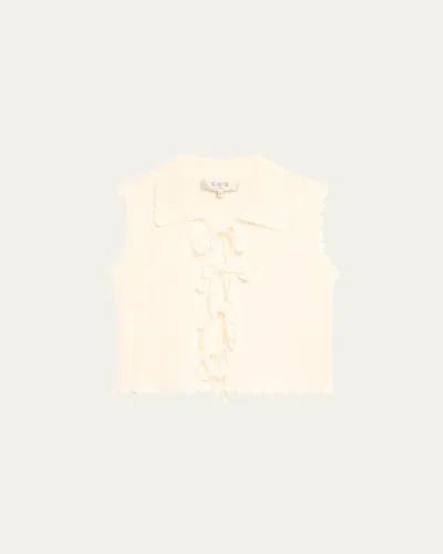 Sea Abbie Knit Tie-front Vest In Cream