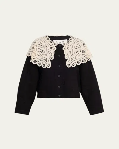 Sea Adelina Battenberg Lace Jacket In Black