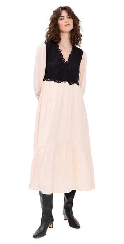 Sea Adelina Battenberg Lace Long Sleeve Combo Dress Multi