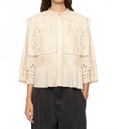 Sea Adelina Button Front Top In Cream In Neutral