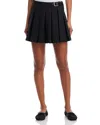 Sea Adeline Wool Suiting Belted Pleat Miniskirt Black In Black