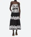 Sea Agathe Appliqued Midi Dress In Black