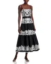 Sea Agathe Appliqued Midi Dress In Black