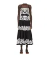 Sea Agathe Appliqued Midi Dress In Black