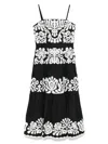 Sea Agathe Appliqued Midi Dress In Black