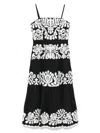 Sea Agathe Appliqued Midi Dress In Black