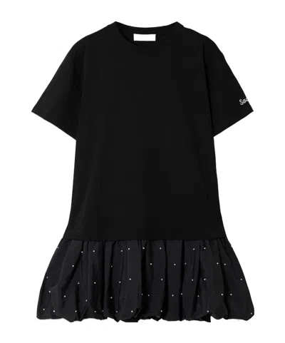 Sea Alberta Cotton-jersey And Embellished Shell Mini Dress In Multi