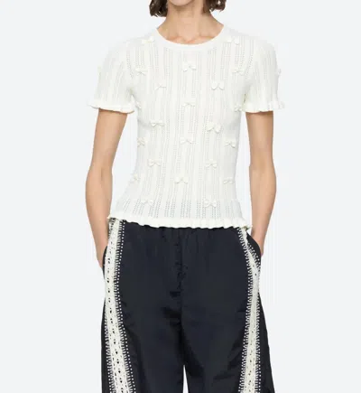 Sea Alberta Pearl Knit Top In Cream In White