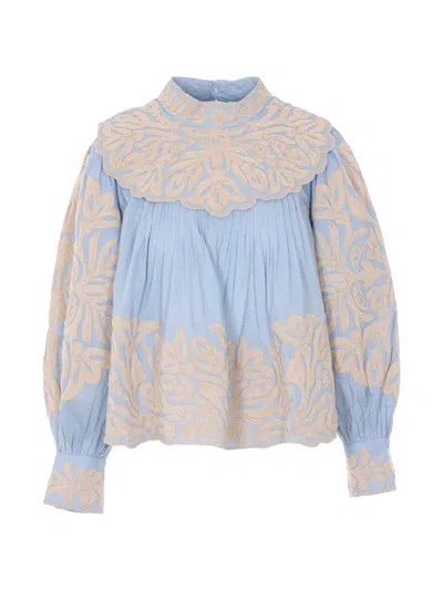 Sea Alexandra Embroidered Shirt In Blue