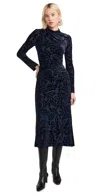 Sea Alia Stretch Burnout Velvet Dress Navy In Navy