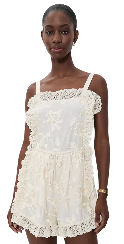 Sea Alina Lace Romper Cream In White