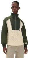 Sea Allen Cable Half Zip Combo Pullover Army In Green