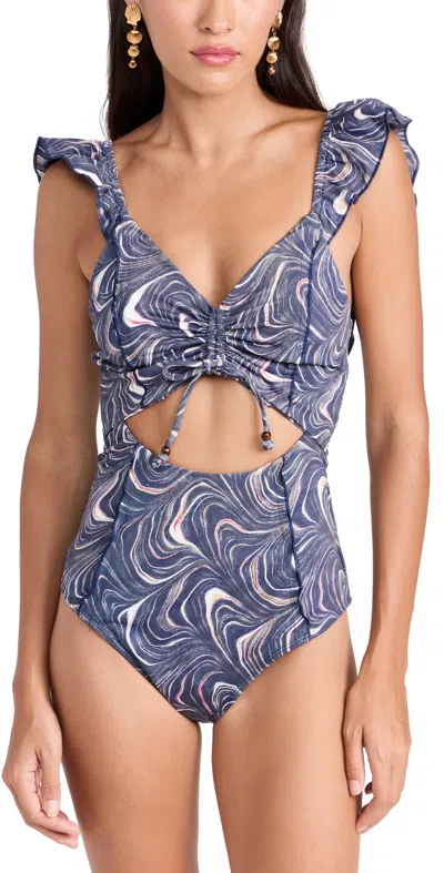 Sea Amara One Piece Swimsuit With Cutout Navy