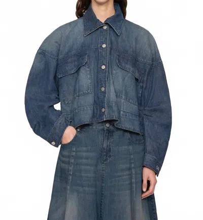Sea Amari Denim Long Sleeve Shirt Jacket In Blue