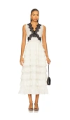 Sea Anise Lace-trimmed Ramie Maxi Dress In White