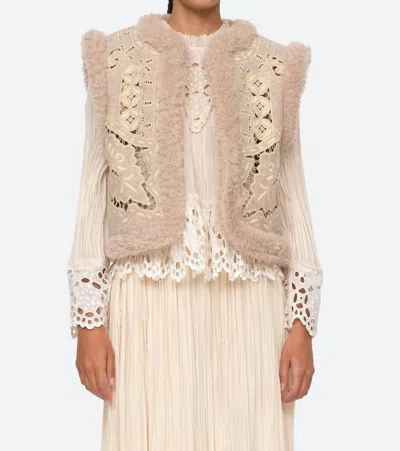 Sea Anita Eyelet Vest In Oatmeal