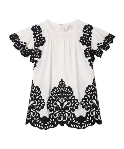 Sea Appliqué Cotton Top In White