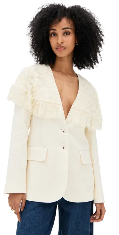 Sea Arielle Lace Cape Jacket Cream In Neutral