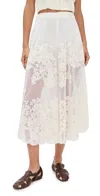 Sea Arielle Lace Flared Pants Cream In White