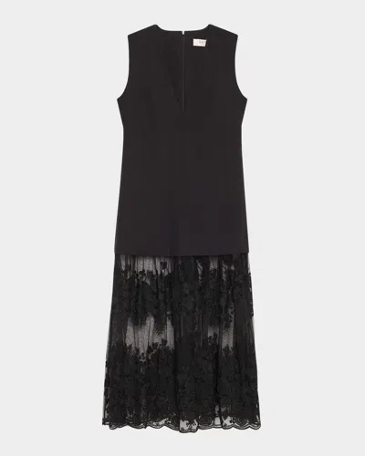 Sea Arielle Lace V-neck Midi Dress