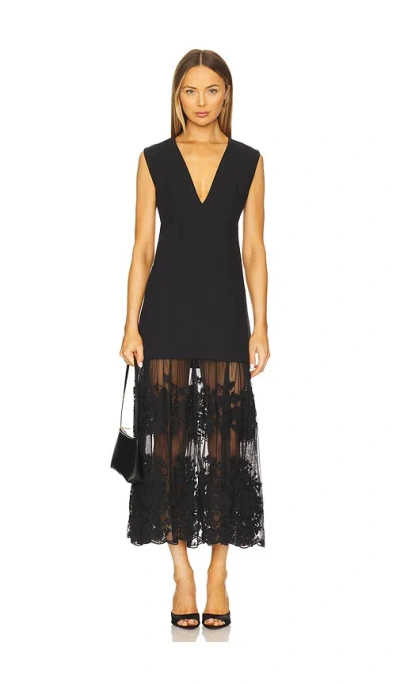Sea Arielle Lace Vneck Midi Dress In Black