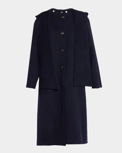 Sea Astra Double-face Coat With Detachable Hood In Blue