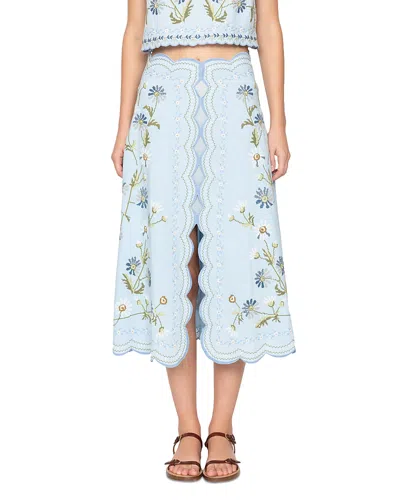 Sea Audra Embroidered Skirt In Blue
