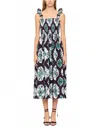 Sea Aveline Tie Dye Print Sleeveless Smocked Dress In Teal In Multi