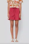 Sea Avery Crochet Edge Shorts In Red In Red