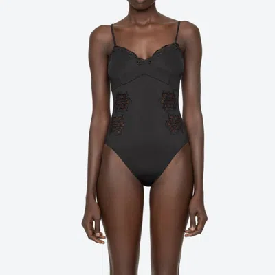 Sea Babette Eyelet One Piece In Black