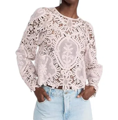 Sea Bente Embroidery Long-sleeve Top In Pink