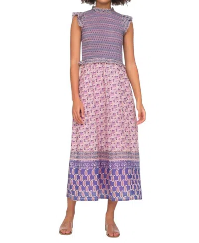 Sea Bianca Smocked Midi Dress In Violet In Purple