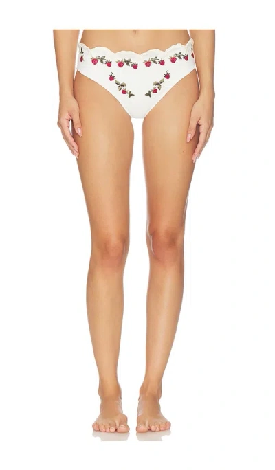 Sea Bindi Strawberry Scallop Bikini Bottom In Cream
