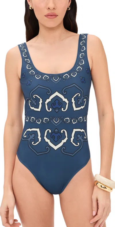 Sea Blaise Print One Piece Swimsuit Navy In Blue