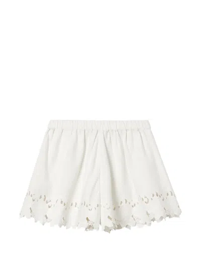 Sea Broderie-anglaise Scallop-edge Shorts In White