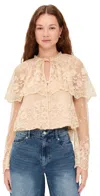 Sea Bronte Embroidered Long Sleeve Top Blush In Neutral